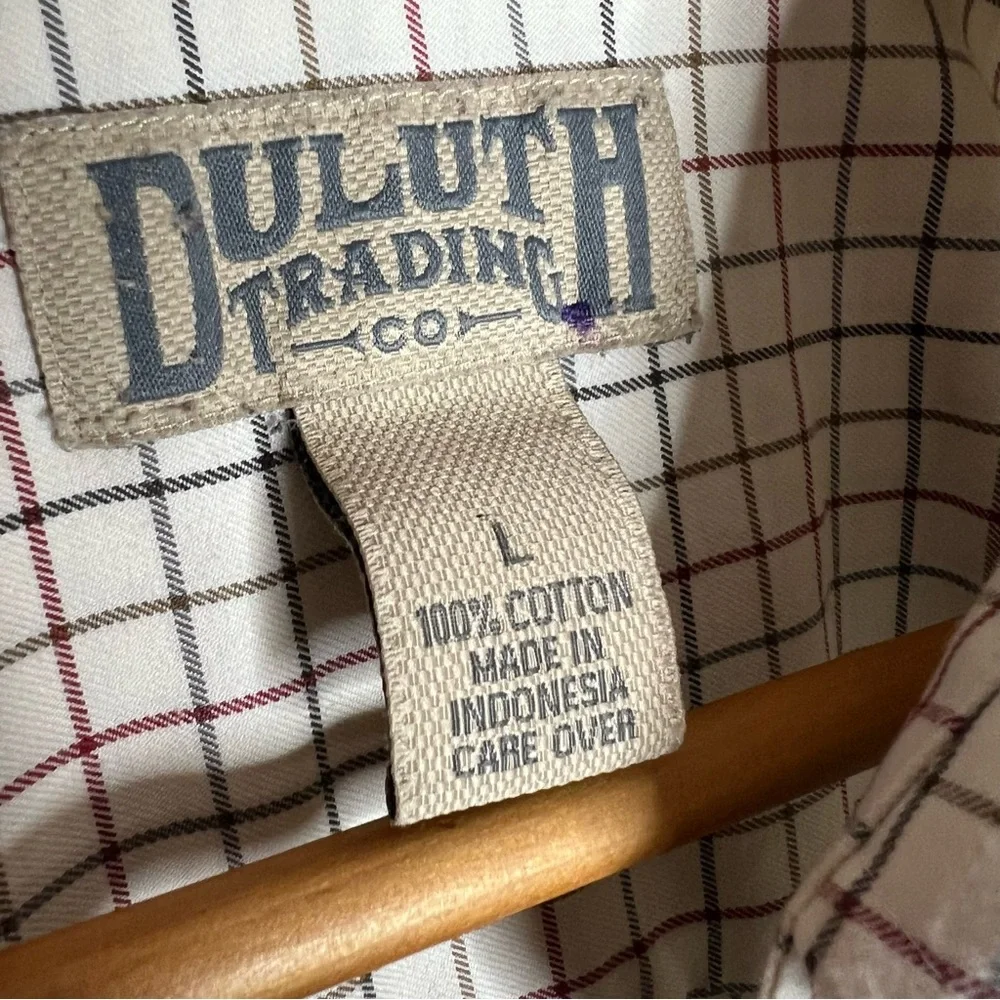 Duluth Trading Co Plaid Long Sleeve Button Down Mens Shirt Size L - Picture 4 of 8